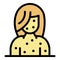Chicken pox woman icon color outline vector
