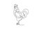 Chicken rooster continuous one line drawing minimalism. Vector sketch hand drawn simplicity style