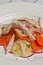 Chicken salad with carrots,radish and cucumber- Paleo diet