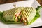 Chicken salad sandwich in a spinach wrap