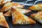 Chicken samosas with almond and apricot