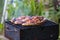 Chicken Sausages being grilled on an outdoor barbecue for that S