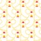 Chicken seamless pattern. Farm bird background ornament