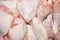 Chicken shins, thighs and wings.Background of raw fresh chicken.