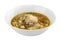 Chicken soup with buckwheat groats. On a white background