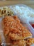 Chicken terayaki, noodl, rice
