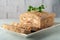 Chicken terrine. Chicken meat pate with fresh parsley