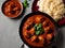 Chicken Tikka Masala dish with rise