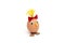 Chicken toy made of eggshells and colored paper