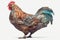 Chicken on transparent background  art deco style, animals, birds