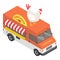 Chicken truck icon, isometric style