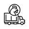 chicken truck transportation line icon vector illustration