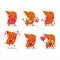 Chicken wings cartoon character with love cute emoticon