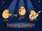 Chickens musicians Trio Happy Easter