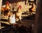 Chickens and roosters walk in the coop. Rural areas, agriculture. Breeding of domestic birds