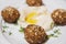 Chickpea falafel balls with hummus