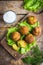 Chickpeas falafel with tzatziki sauce