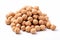 Chickpeas in a heap, isolated on a white background, ideal for culinary and food concepts. Legumes. Superfood
