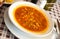 Chickpeas's soup with pepper and beef tripe, dish of spanish cuisine