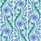Chicory flowers floral pattern