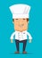 Chief chef cook in kitchen luxury restaurant in uniform illustration