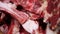 Chief-cooker take raw Meat Lamb Meat