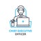 Chief executive officer concept , outline icon, linear sign