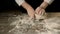 Chief Hands Kneading a Dough For Bakering