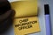 Chief Information Officer text on sticky notes isolated on office desk