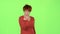 Chief woman screams at her subordinates. Green screen