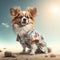 Chihuahua dog breed summer outfit. Summer dog chihuahua pet puppy wearing beach