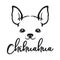 Chihuahua Dog Face Line Art