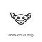 Chihuahua dog icon. Trendy modern flat linear vector Chihuahua d