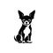 Chihuahua Icon, Small Dog Black Silhouette, Puppy Pictogram, Pet Outline, Chihuahua Symbol Isolated