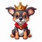 Chihuahua King: Cute Cartoon Dog Illustration With Royal Crown