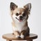 chihuahua portrait on a white background. ai generative