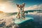 Chihuahua Riding Surfboard Image. Generative AI