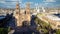 Chihuahua town square with cathedral facade