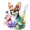 Chihuahua watercolor clipart on white background