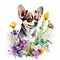 Chihuahua watercolor clipart on white background