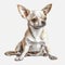 Chihuahua white background realistic, pet, animal, puppy