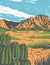 Chihuahuan Desert covering parts of Big Bend National Park in Mexico and southwestern United States WPA Poster Art