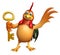 Chiken cartoon character with key