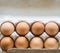 Chiken Eggs packed in a box.