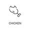 Chiken flat icon or logo for web design.