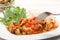 Chiken white meat with tomato sauce