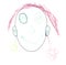 chilchildren\\\'s drawing - portrait of mom. painted picture of mother