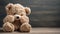 Child abuse concept. Teddy bear covering eyes