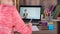 A child attends an online school during quarantine