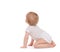 Child baby toddler sitting facing backwards back rear view